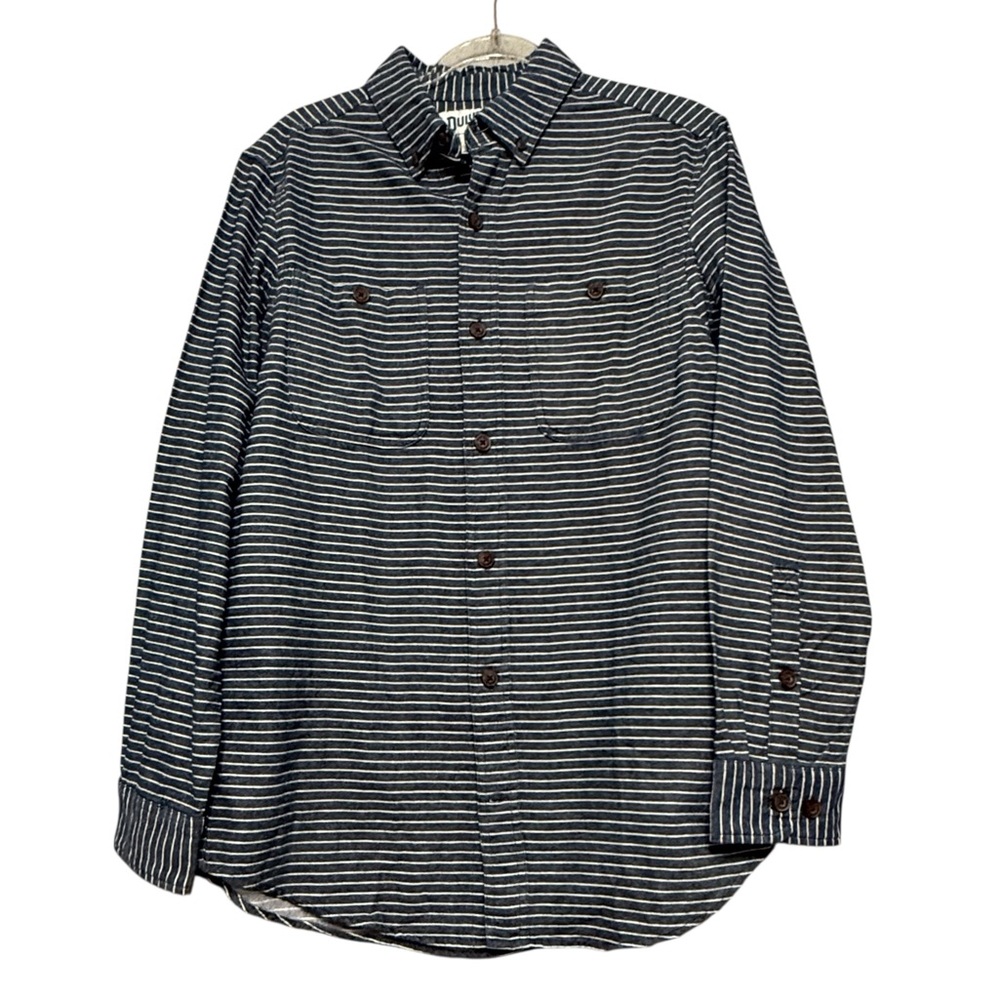 Men's Duluth Stripped Button Down Cotton Shirt Size M.